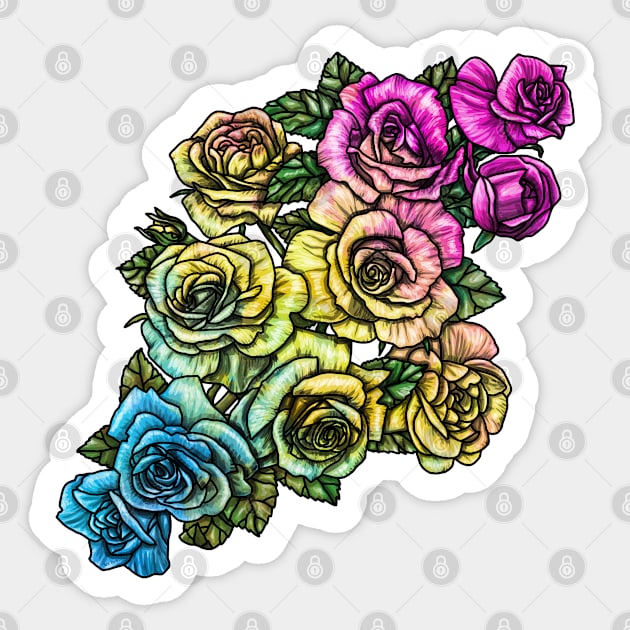 Pan Roses Abundant Sticker by Art by Veya